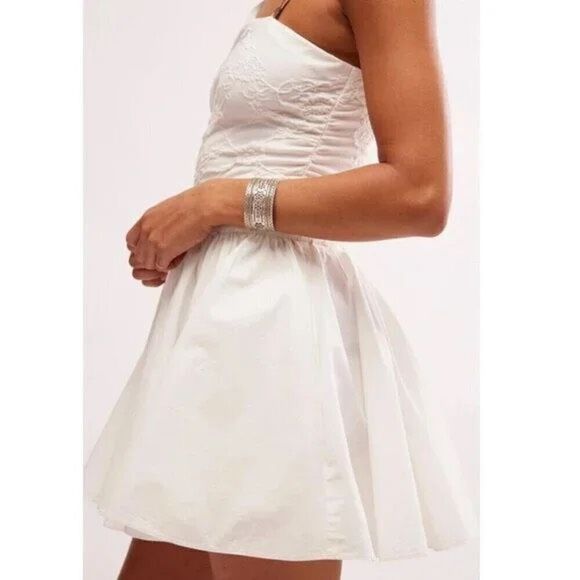 Free People Gaia Cotton Poplin Miniskirt Sz M White - Picture 8 of 9